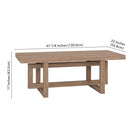 Hudson&Canal - Table basse rectangulaire Breslow 47" L - Chêne gris vieilli-Dimensions du produit : 22" L x 47,25" l x 17" H