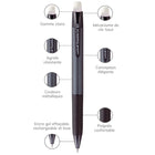 uni-ball - Stylos rétractables à gel effaçable - 0,7 mm - noir - paquet de 2-Couleur et construction du corps : Noir