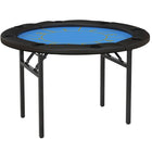 Soozier - Table De Poker Pliable 47 Po- Table De Jeu Blackjack 8 Joueurs- Noir-Table de poker ronde pour huit joueurs 