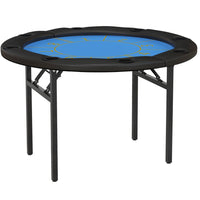 Soozier - Table De Poker Pliable 47 Po- Table De Jeu Blackjack 8 Joueurs- Noir-Table de poker ronde pour huit joueurs 