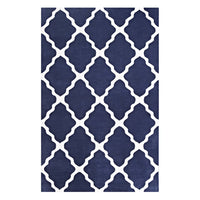 Modway - Marja Treillis marocain Tapis de comédie 8 pi l x 10 pi L - Marine et Ivoire-Tapis à treillis marocain