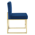 Modway - Carriage Base de traîneau à touffes de Channel Performance Velvet Chaise à manger - Marine d’or-Cadre en acier inoxydable doré