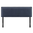 Modway - Camille Mélange de lin rembourré Tête de lit Queen size - Denim-Bordure rebordée