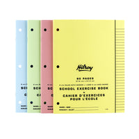 Hilroy - Cahiers d'exercices - ligné (5/16 po ) - 8,5 po x 11 po - 40 feuilles - couleurs assorties - paquet de 20-Réglure de 8 mm (5/6 po) avec lignes bleues