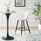 Modway - Cordial Performance Velvet Tabourets de bar - Blanc - Ensemble de 2-Tissu résistant aux taches