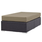Modway - Convene Terrasse extérieure Tissu Ottoman rectangulaire in Espresso Moka-Résistance à l’eau et aux UV