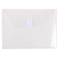 JAM Paper Enveloppes avec fermeture velcro pour des documents taille fiche, 5 1/2 x 7 1/2 po, transparent, 24/paquet-Transparent