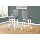 Monarch Specialties - 1243 Tabouret De Bar - Lot de 2/  Pivotant/ Simili-Cuir Gris - Paquet de 2-2