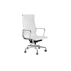 Plata Import Euro Chaise de bureau, dossier haut, blanc (L-6002-1-WHITE)-Siège en cuir PU
