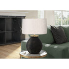 Monarch Specialties - Luminaire - 25 po H Lampe De Table - Béton Noir - Abat-Jour Ivoire / Crème - Contemporain-L'interrupteur rotatif à 3 voies permet de brancher une seule ampoule (non incluse) d'une puissance maximale de 100 W/120 V, ce qui vous permet de régler l'ambiance lumineuse pour éclairer ou assombrir instantanément la pièce