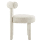Modway - Toulouse Tissu Boucle Chaise à manger - Ivoire-Limite de poids : 330 lbs.
