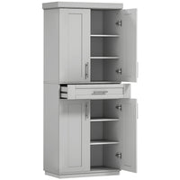 HOMCOM - Armoire de cuisine moderne avec étagères - gris-Apparence simple adaptée à la plupart des décorations 