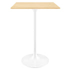 Modway - Lippa 28 po Carré Bois Bar Table, Blanc Naturel-Table de bar moderne