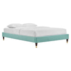 Modway - Harlow Performance Velvet Cadre complet de plate-forme, Monnaie-Velours de performance résistant aux taches