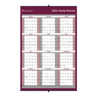 Brownline - 2025 Calendrier annuel horizontal/vertical annuel mural imprimé des deux côtés - 32 po x 48 po - Anglais-Anglais