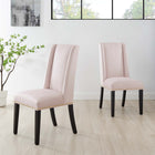 Modway - Baron Performance Velvet Chaises de salle à manger Ensemble de 2 - Rose-Système de soutien à ressort sinueux