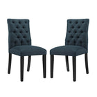 Modway - Duchess Tissu Chaise à manger Ensemble de 2 - Azure-Rembourrage en mousse dense pour le confort