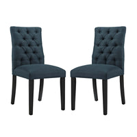 Modway - Duchess Tissu Chaise à manger Ensemble de 2 - Azure-Rembourrage en mousse dense pour le confort