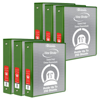 BAZIC Products - Classeur à 3 anneaux de 1,5 po avec 2 pochettes - Vert - Paquet de 6-Couverture en vinyle dur