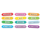 Ashley Productions - ASH19024-3 Économiseurs de temps et étiquettes découpées magnétiques - Mois de l'année - Points blancs sur couleurs assorties - 12 par paquet - 3 paquets-Polyvalent, à utiliser sur toute surface magnétique.