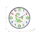 Monarch Specialties - 9100 Horloge Murale Juvénile Rond de 18" - Visage Multicolore/Cadre Bleu-Fabriquée avec un cadre en plastique robuste et une surface en verre résistante, cette horloge allie esthétique moderne et durabilité, ce qui la rend parfaite pour les espaces adaptés aux enfants