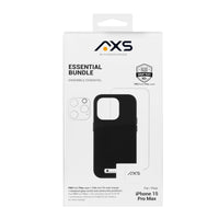 AXS - Essential Bundle Étui PROTech Plus, Protecteur d'écran et chargeur mural 20W pour Apple iPhone 15 Pro Max-PROTech Plus - Résistant aux chutes jusqu’a 10 pieds