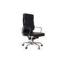 Plata Import – Fauteuil de bureau Lark, dossier élevé, noir (LS-1020-BLACK)-Revêtement polyuréthane