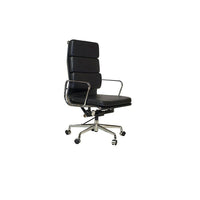 Plata Import – Fauteuil de bureau Lark, dossier élevé, noir (LS-1020-BLACK)-Revêtement polyuréthane