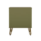 Manhattan Comfort - Table de nuit Avira 20" style mid-century moderne à 1 tiroir - Vert olive-Format compact idéal pour les chambres, les chambres d'amis ou les petits espaces