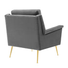 Modway - Chesapeake Performance Velvet Fauteuil - Gris or-Cadre en bois massif et contreplaqué