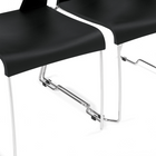 Global - Chaise jumelable empilable Duet, nocturne (noir)-Des patins en polycarbonate transparent sont conviennent pour les planchers à moquette, en béton ou à revêtement caoutchouté