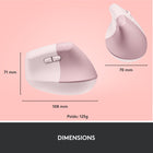 Logitech - Lift Souris Ergonomique Verticale - Rose-La durée de la batterie peut varier selon son utilisation et les conditions de l'ordinateur.