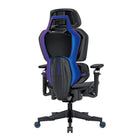 TygerClaw - DuoFlex Chaise de jeu ergonomique à dossier haut - Noir/Bleu-Les accoudoirs chromés 4D, dotés de coussinets en PU souple, offrent un réglage précis