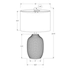 Monarch Specialties - Luminaire - 26 po H Lampe De Table - Crème Céramique - Abat-Jour Ivoire / Crème - Contemporain-Jointe à un câble transparent de 5 pieds, placez cette lampe polyvalente sur une table d'extrémité ou latérale, une table de chevet ou une table de nuit pour une source d'éclairage à la mode