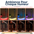 ShoppingAll - Lampe de bureau multifonctionnelle à LED avec base RVB, chargeur sans fil et chargement USB - Blanc-Éclairage D’ambiance : La Base RGB Offre Une Lueur Douce Et Réglable Pour Créer Un Environnement De Travail Confortable.