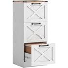 HOMCOM - Caisson à 3 tiroirs pour dossiers lettre/A4 - blanc-Présente un style ferme avec des panneaux en X, rehaussant la décoration de votre bureau à domicile 
