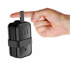Uncaged Ergonomics - Chargeur de voyage ergonomique sans cage - 4 AC - 2 USB - 1 USB-C - Noir-1 prise à 2 broches.