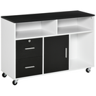 HOMCOM - Armoire de classement latérale mobile avec tiroir verrouillable - noir-Tiroirs, compartiments et armoire pour ranger vos fournitures de bureau 