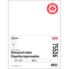 Avery - Étiquettes Imperméables - 5 ½ po x 8 ½ po - Paquet de 100-Blanc