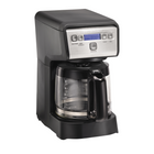 Hamilton Beach - Cafetière programmable compacte 12 tasses – Noir/Acier inoxydable-Se glisse facilement sous les placards de cuisine pour gagner de la place.