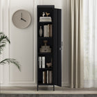 Manhattan Comfort - Armoire de rangement individuelle moderne Naomi 15 po avec casier - Noir-Lignes épurées et silhouette minimaliste, parfaites pour les espaces contemporains et transitionnels