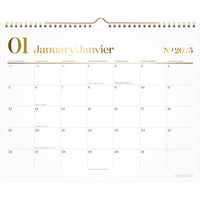 Cambridge - Calendrier mural mensuel WorkStyle 2025 - 11 7/8 po H x 14 7/8 po l - bilingue-Format des pages : 11 7/8 po H x 14 7/8 po l