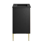 Modway - Alchemist 30" Vanette de salle de bain - Noir noir-Pieds métalliques effilés