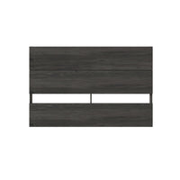 Nexera - Tête de lit double effet de planches, Gris écorce-2 panneaux horizontaux créent un effet de planches moderne