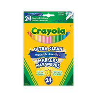 Marqueurs lavables à trait fin ultra-propres Crayola, ensemble de 24-Comprend 24 marqueurs lavables ultra-propres à trait fin aux couleurs classiques, parfaits pour la classe