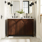 Modway - Appia 48" Armoire de toilette de salle de bain (lavabo non inclus) - Noyer-Construction en parement de bois de manguier et MDF