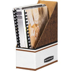 Bankers Box - Porte-revues  - Format lettre - Blanc-Construction ondulée de qualité supérieure avec panneaux latéraux collés résistant à une utilisation quotidienne intensive