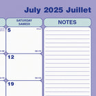 Blueline - 2025-2026 sous-main académique mensuel - 17-3/4 po x 10-7/8 po - Bilingue-Espace vaste pour les notes sur le côté