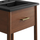 Modway - Zaire 18" Vanette de salle de bain - Noir noyer-Assemblée requise