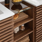 Modway - Render Évier double mural de 62" Vanette de salle de bain - Blanc noyer-Taquets de montage adaptés aux cloisons sèches